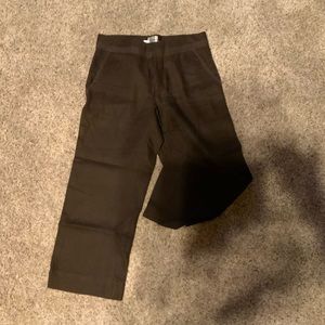 Brown linen capris
